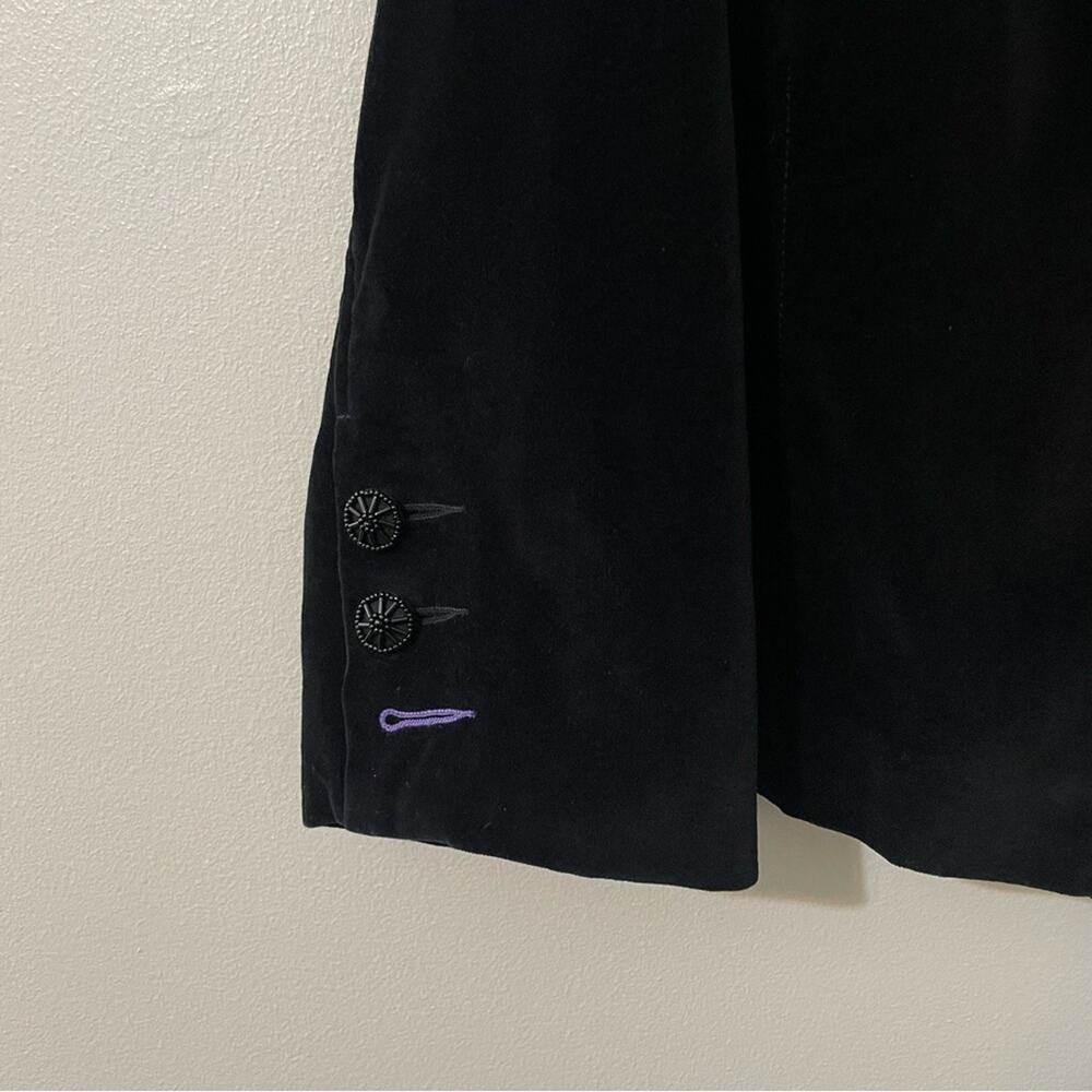 Lucky Brand Y2K Velvet Short Blazer Lined Jacket Beaded Buttons Women's M Black - Picture 5 of 10